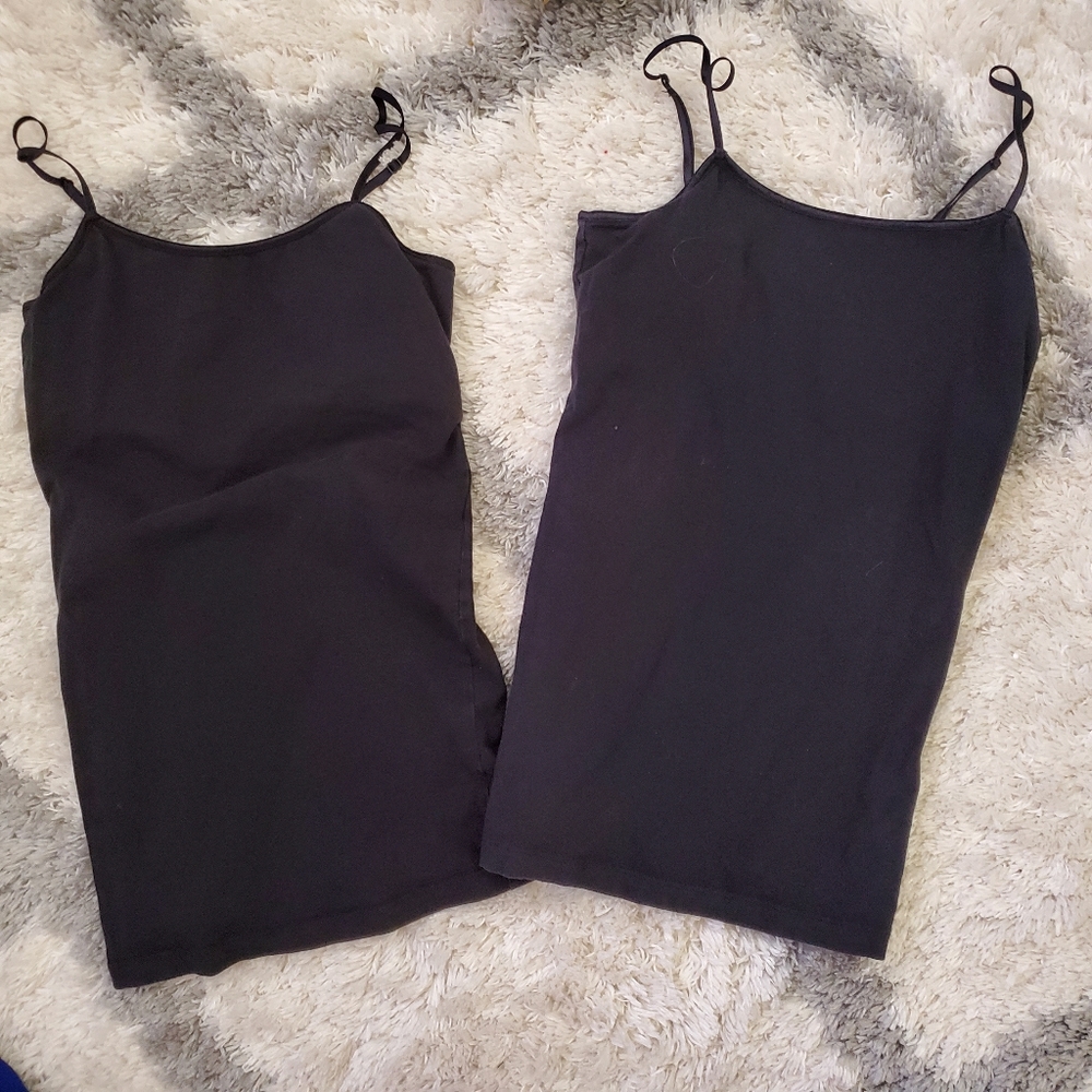 Rave solid black shelf bra camis